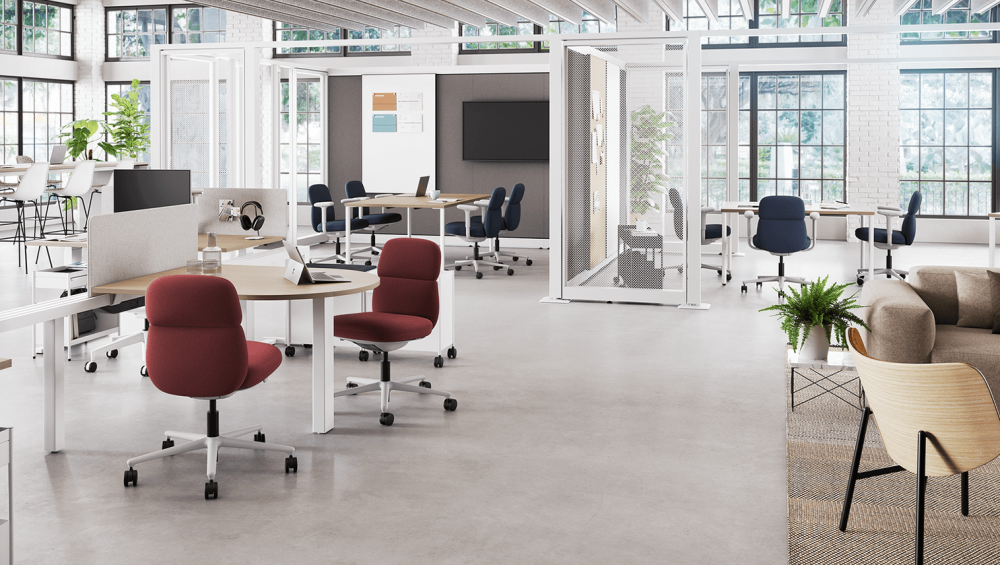 modern office design with ergonomic furniture