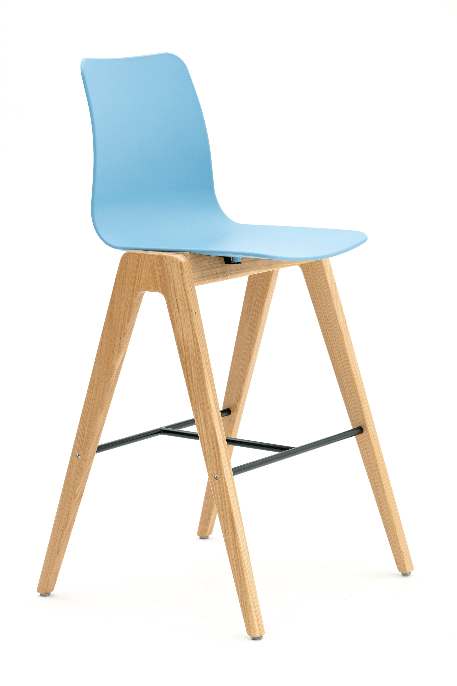 Polly wood stool chair in a white background