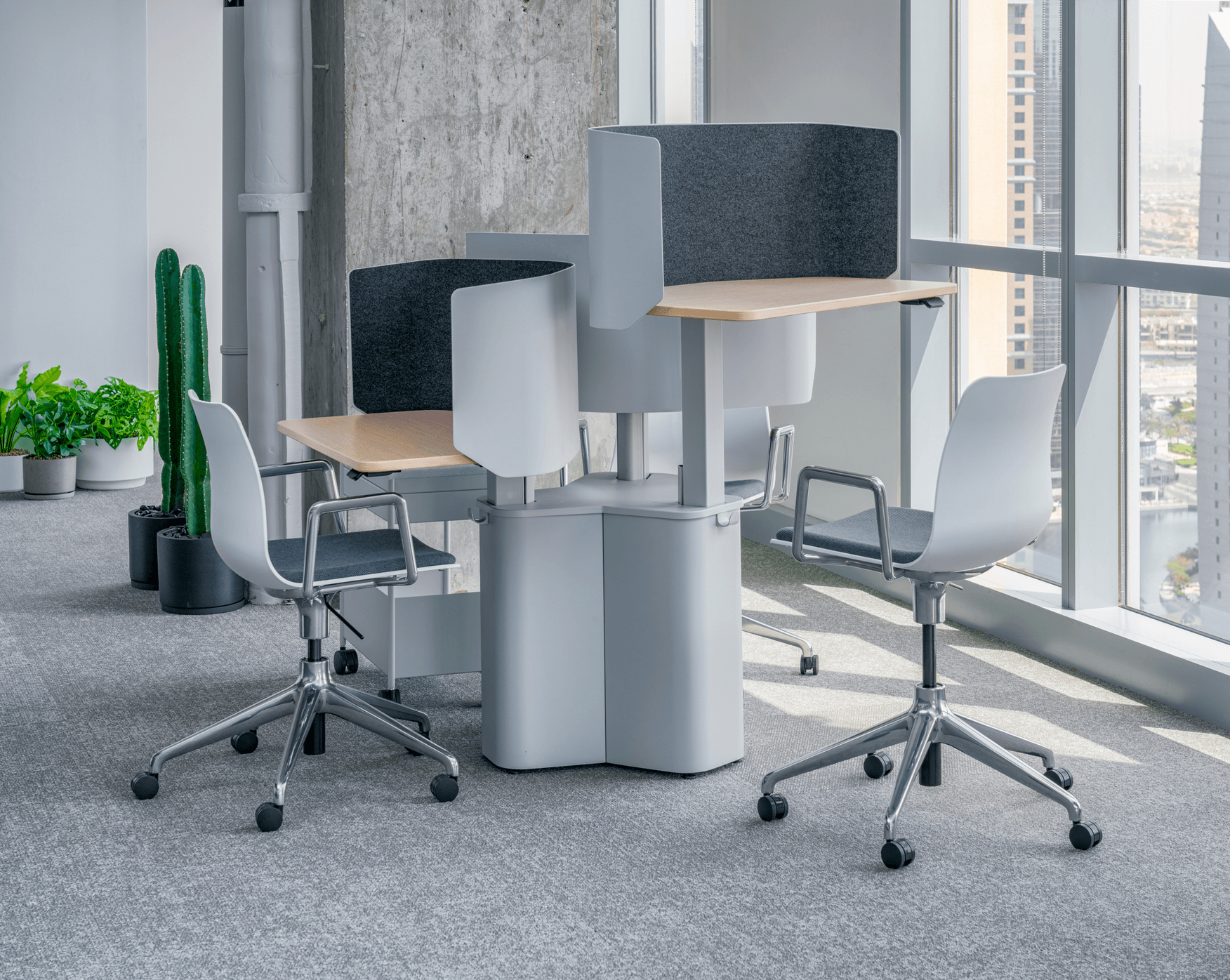 Polly wood chair in a minimalistic meeting room