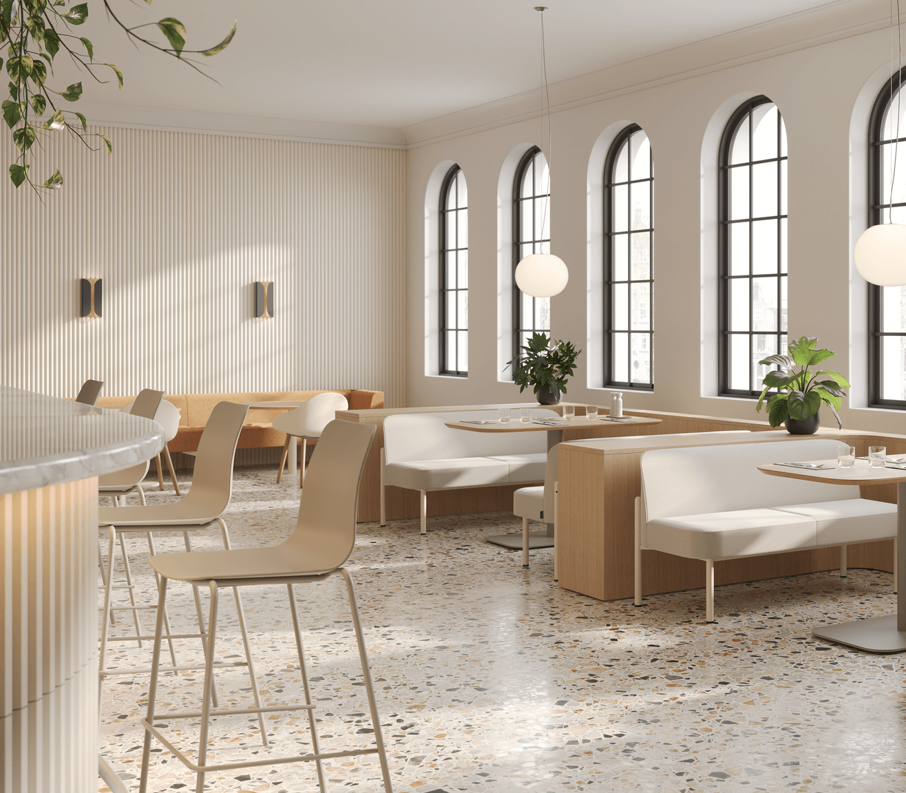 Polly barstool at a fancy restaurant