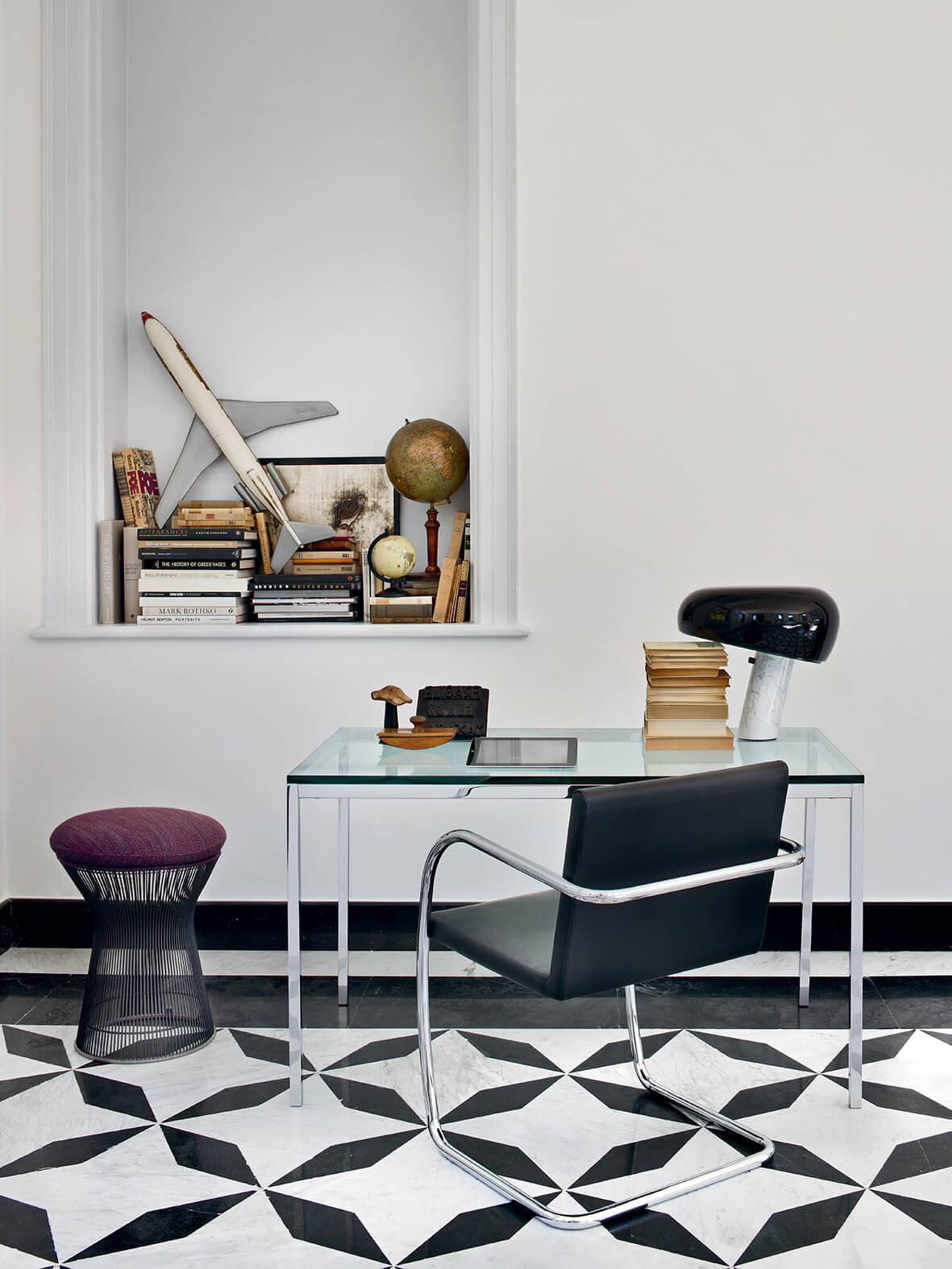 Platner stool in amodern office