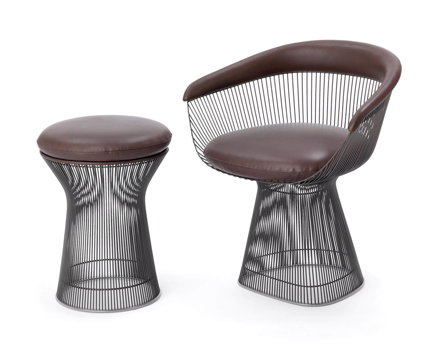 Platner stool and a lounge chair