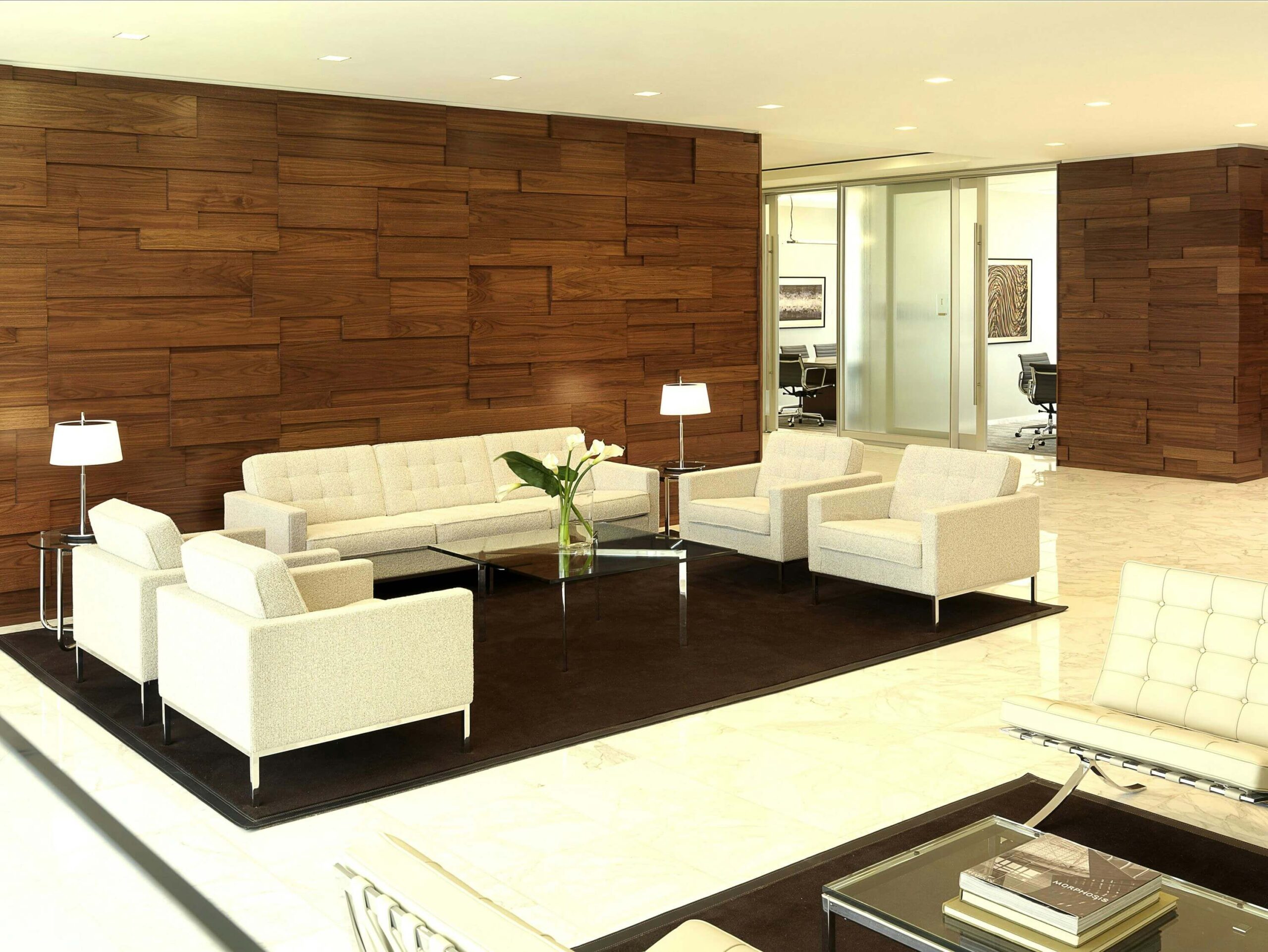 Florence Knoll Lounge Chair in a reception