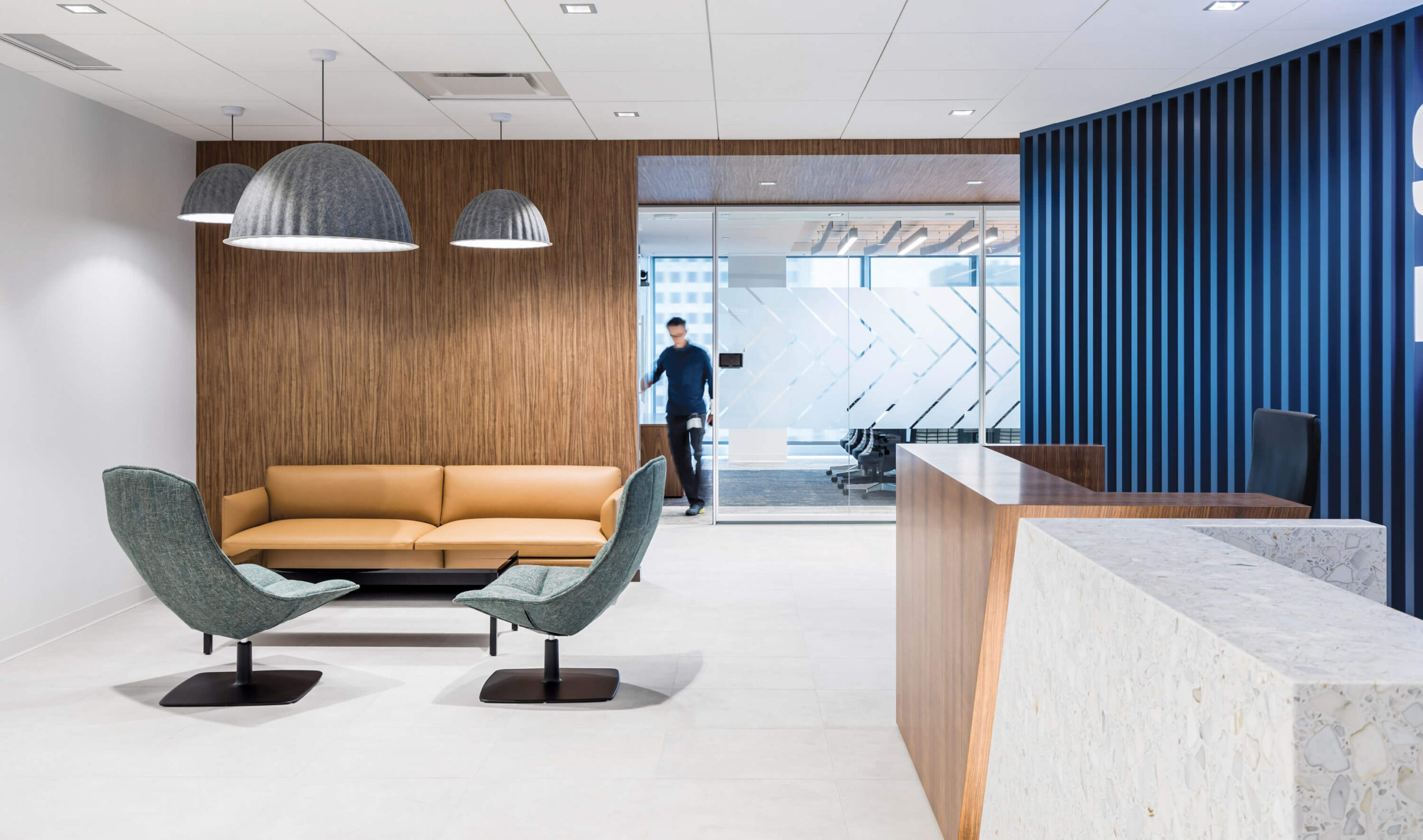 Jehs Laub Lounge Chair in a reception room