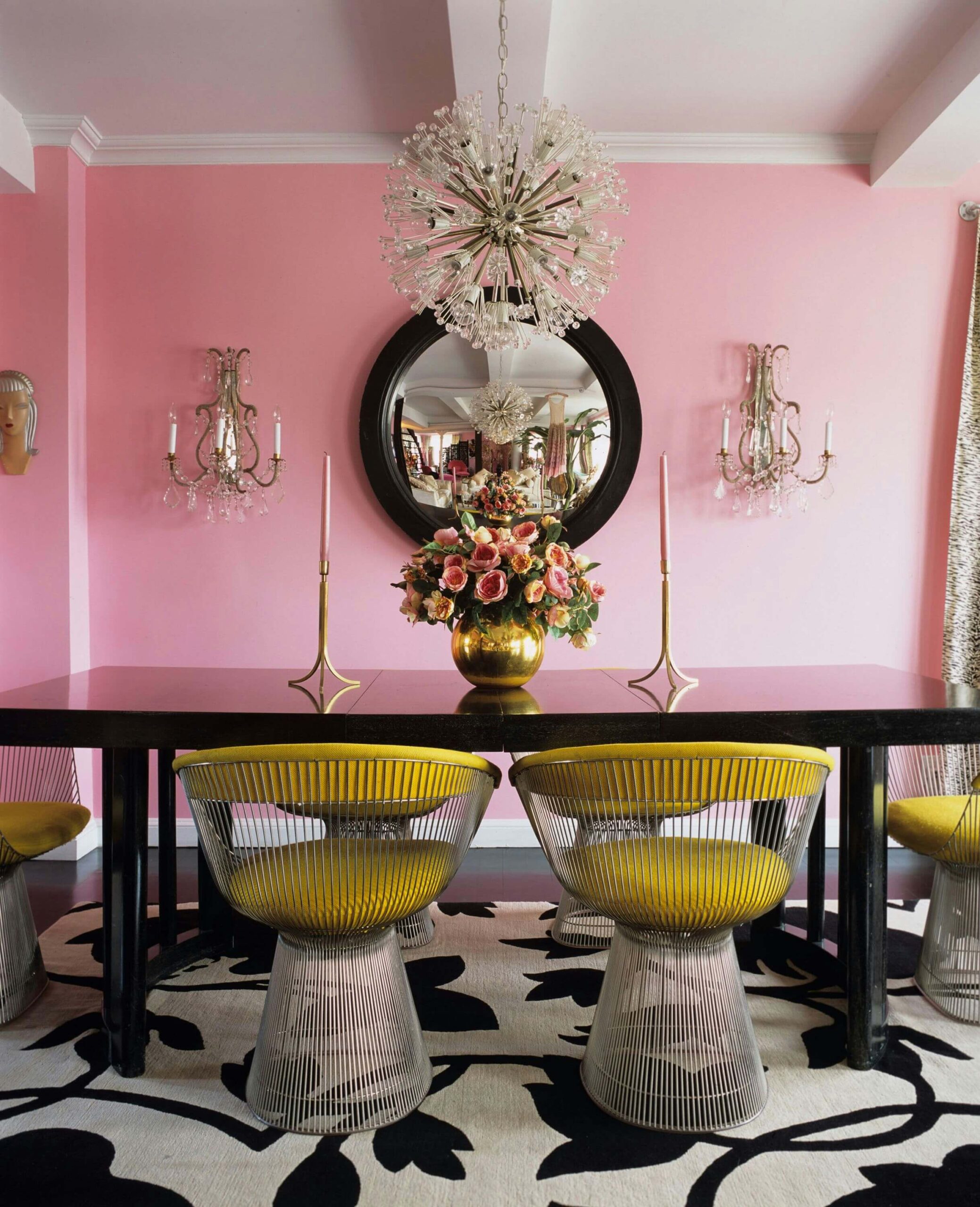 Platner Arm side chair in a mansion with luxury furniture
