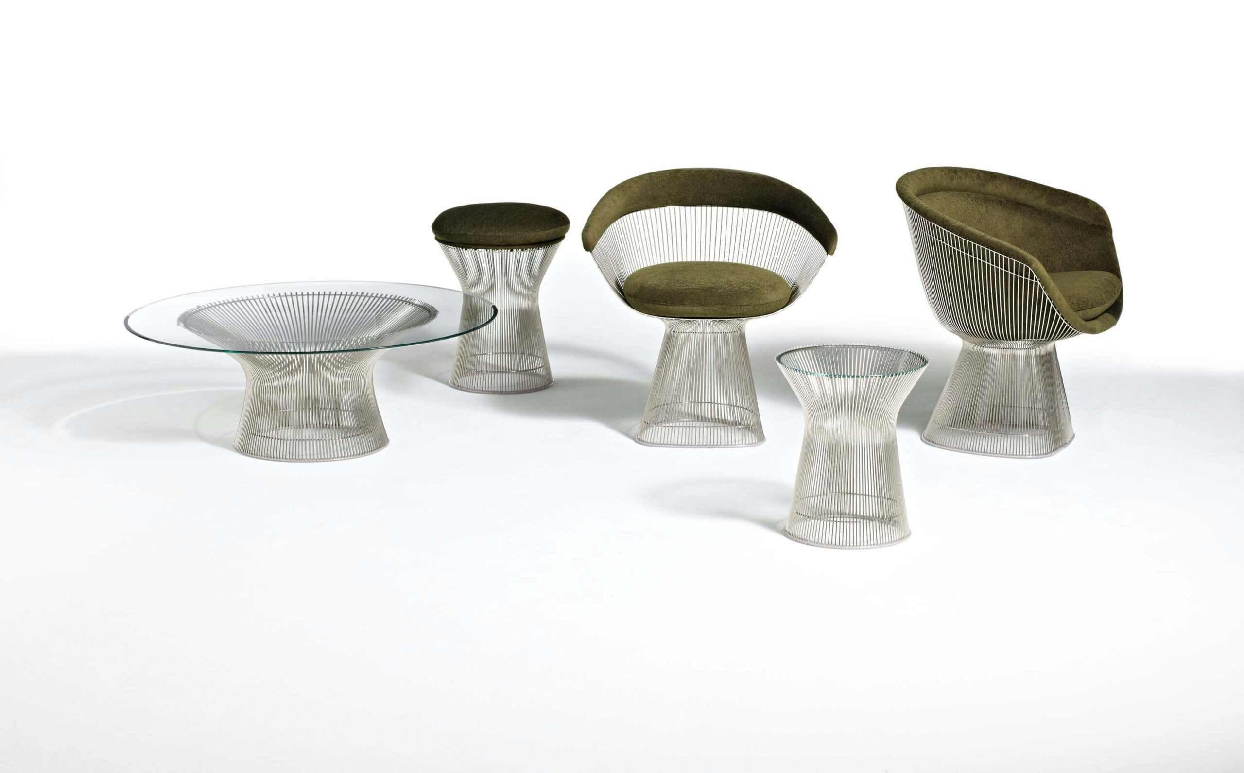 Platner Side Table with other platner mid-century furniture