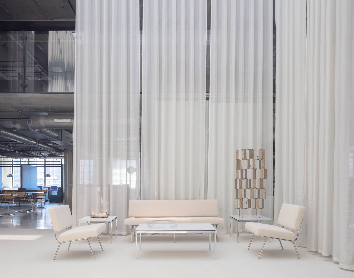 Florence Knoll Model 33 sofa in a white gallery