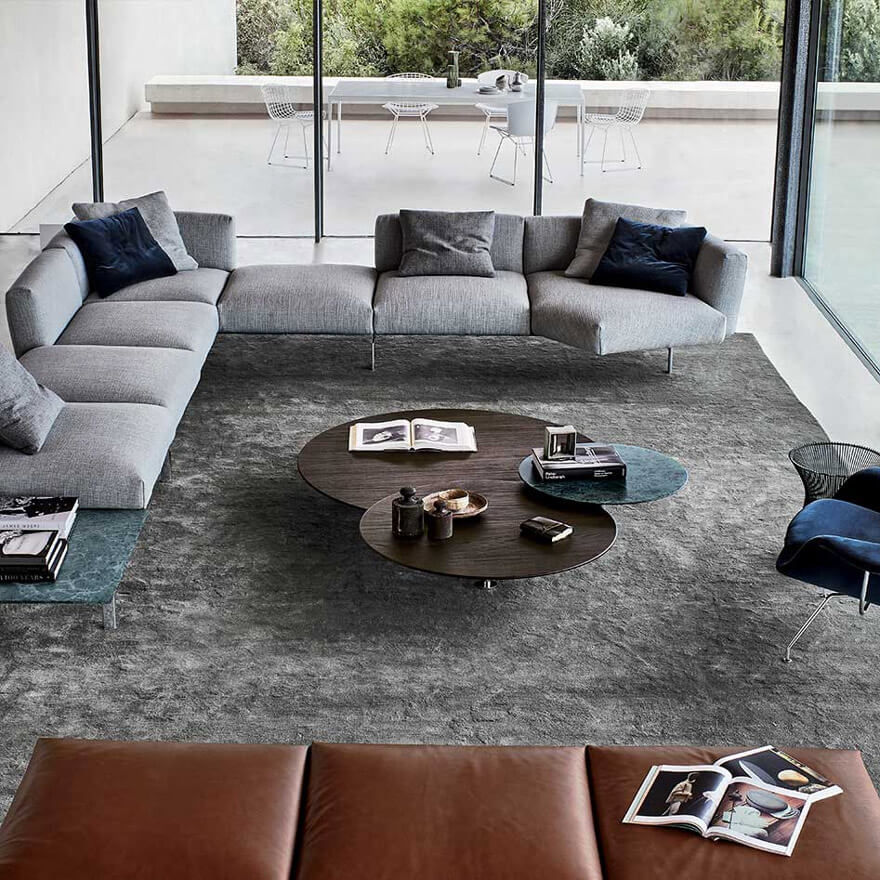 Grasshopper Coffee Table with black marble in a posh house