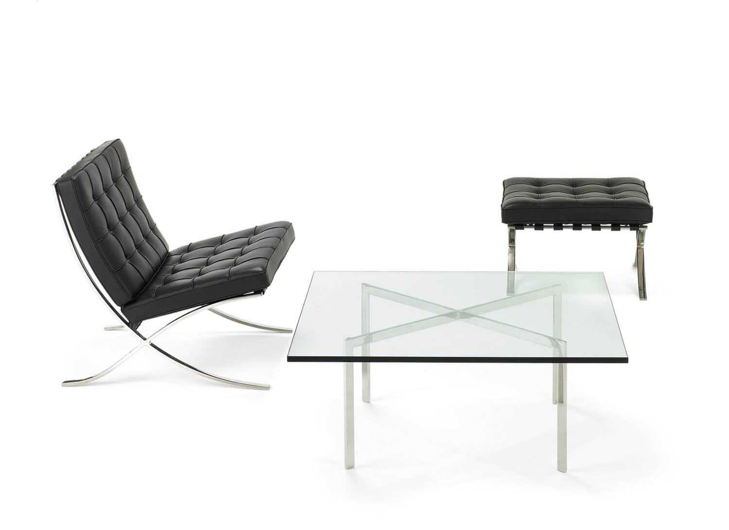 Barcelona table and chair with stool