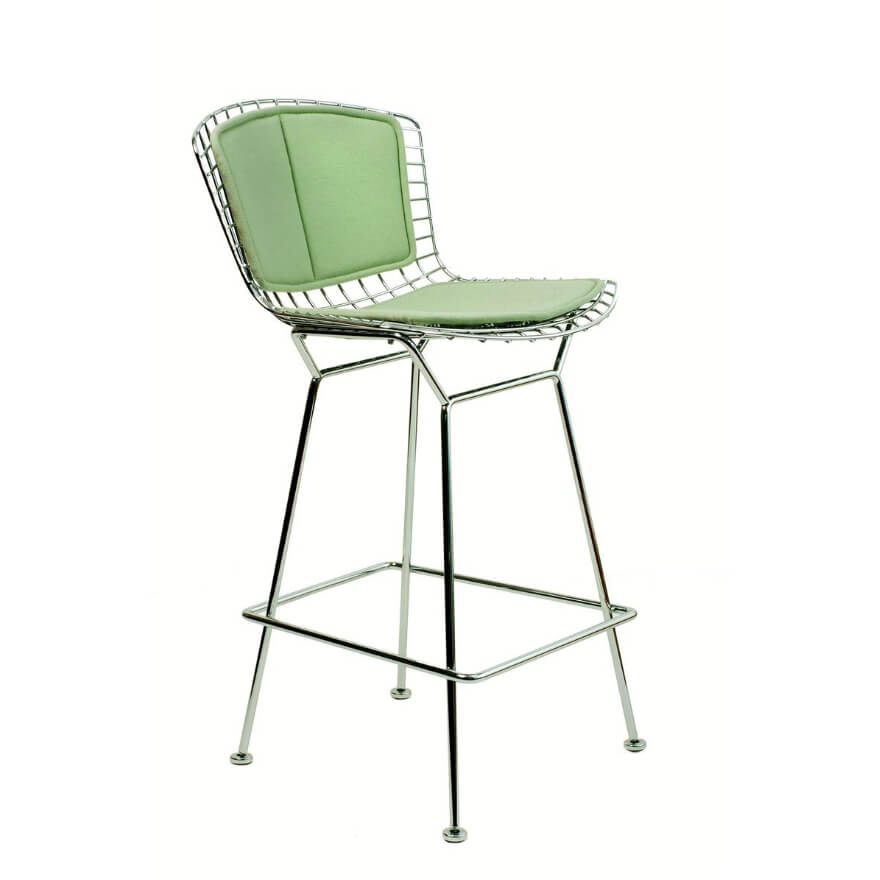 bertoia barstool with seat pads