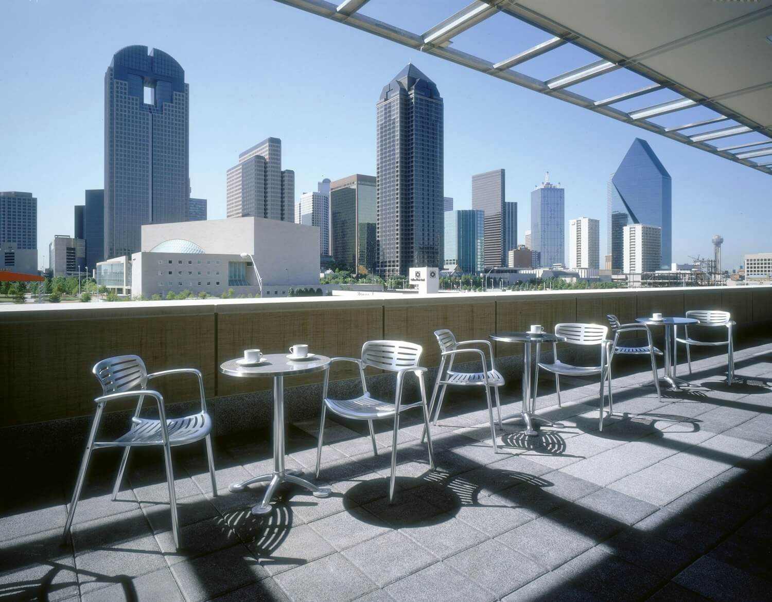 toledo aluminium stacking chair in a modern commercial space