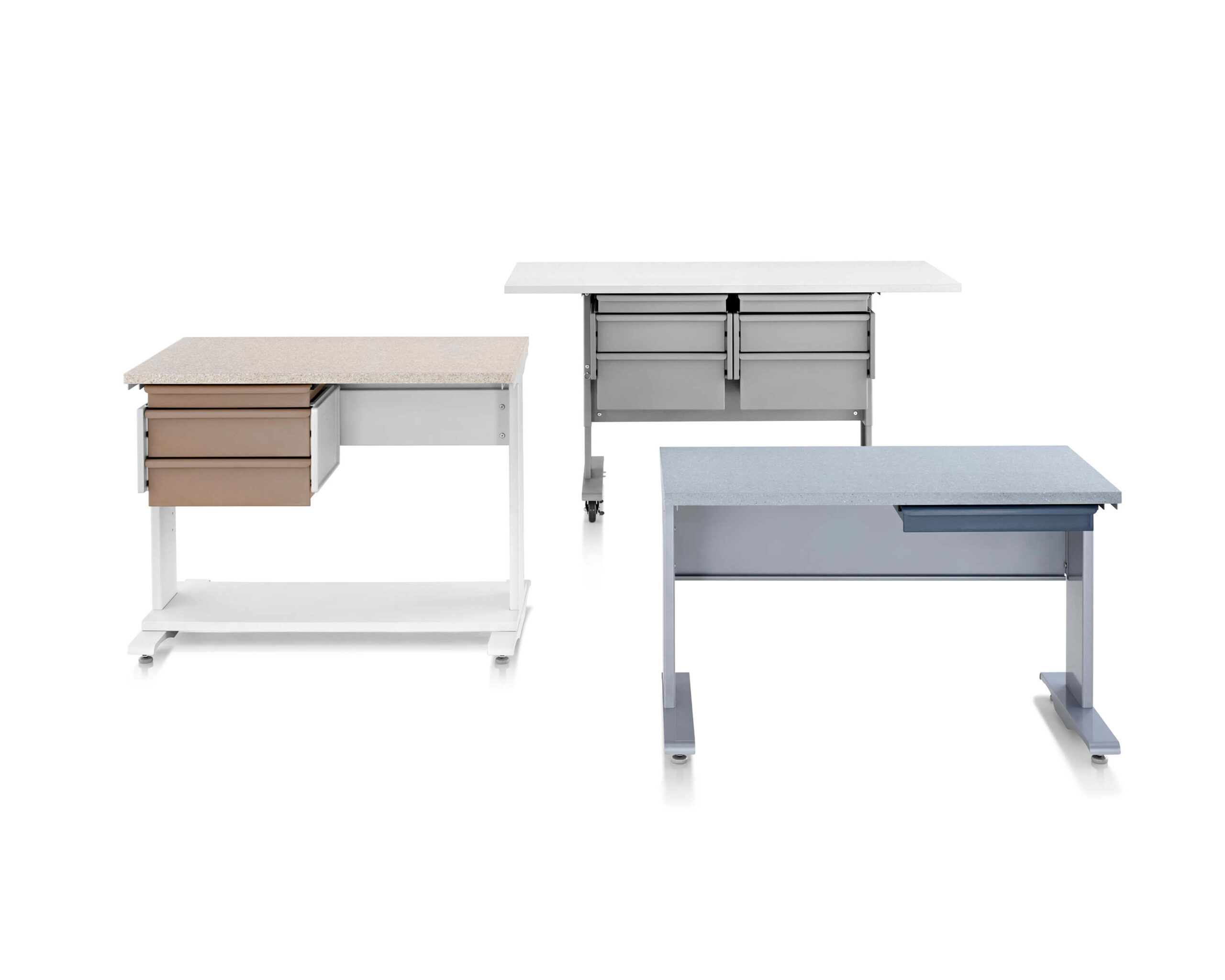 three diferent styles of a co-Struc Lab Work Table