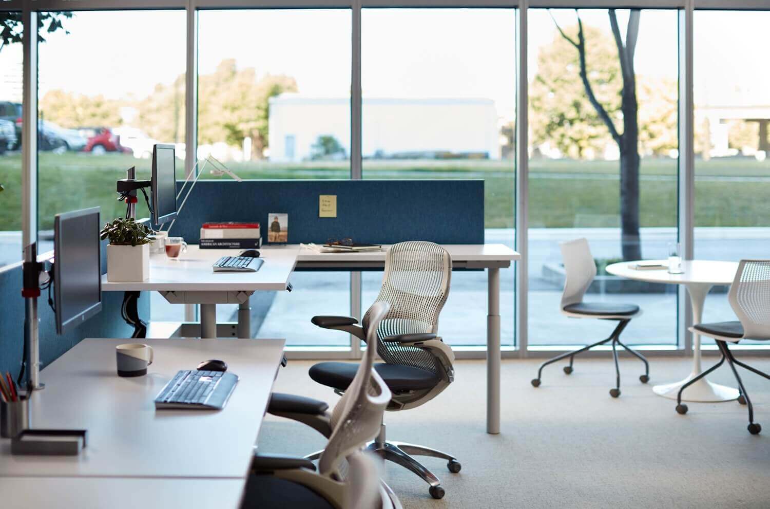 Antenna Telescope Workstations featuring an standing office desk