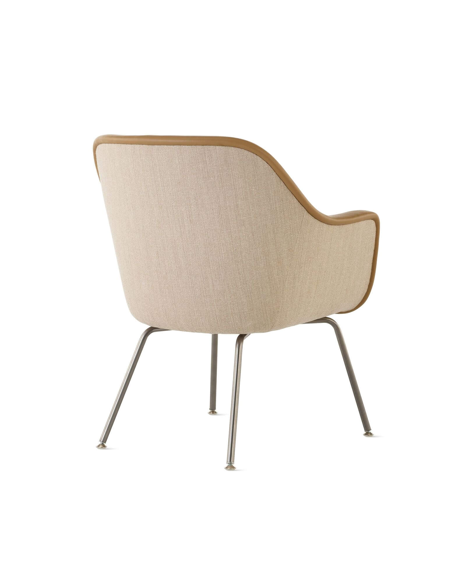 the back side angle of a light brown Bumper Side Chair with aluminium legs