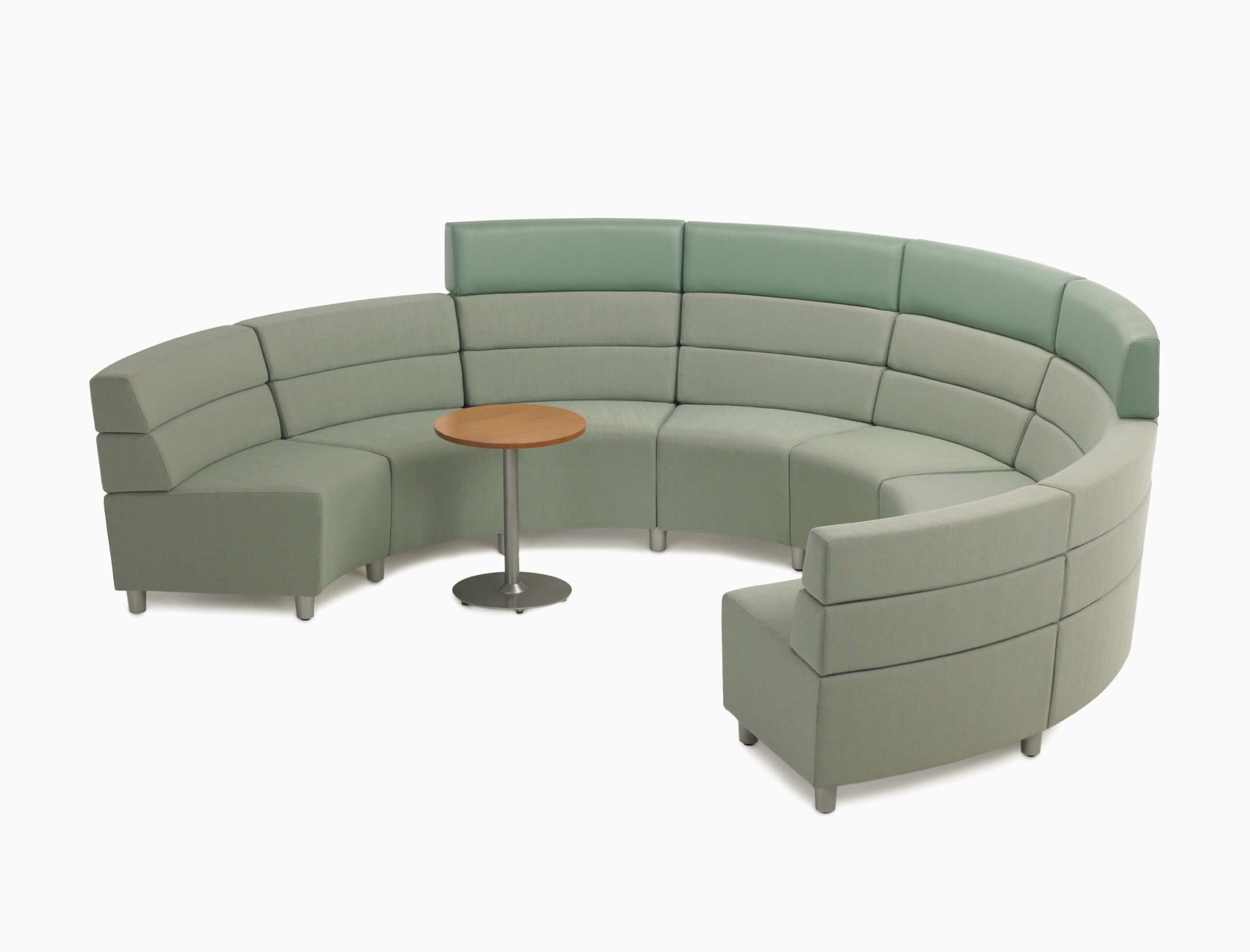 Steps Medical Lounge System in U shape with a side table in the middle in a white room