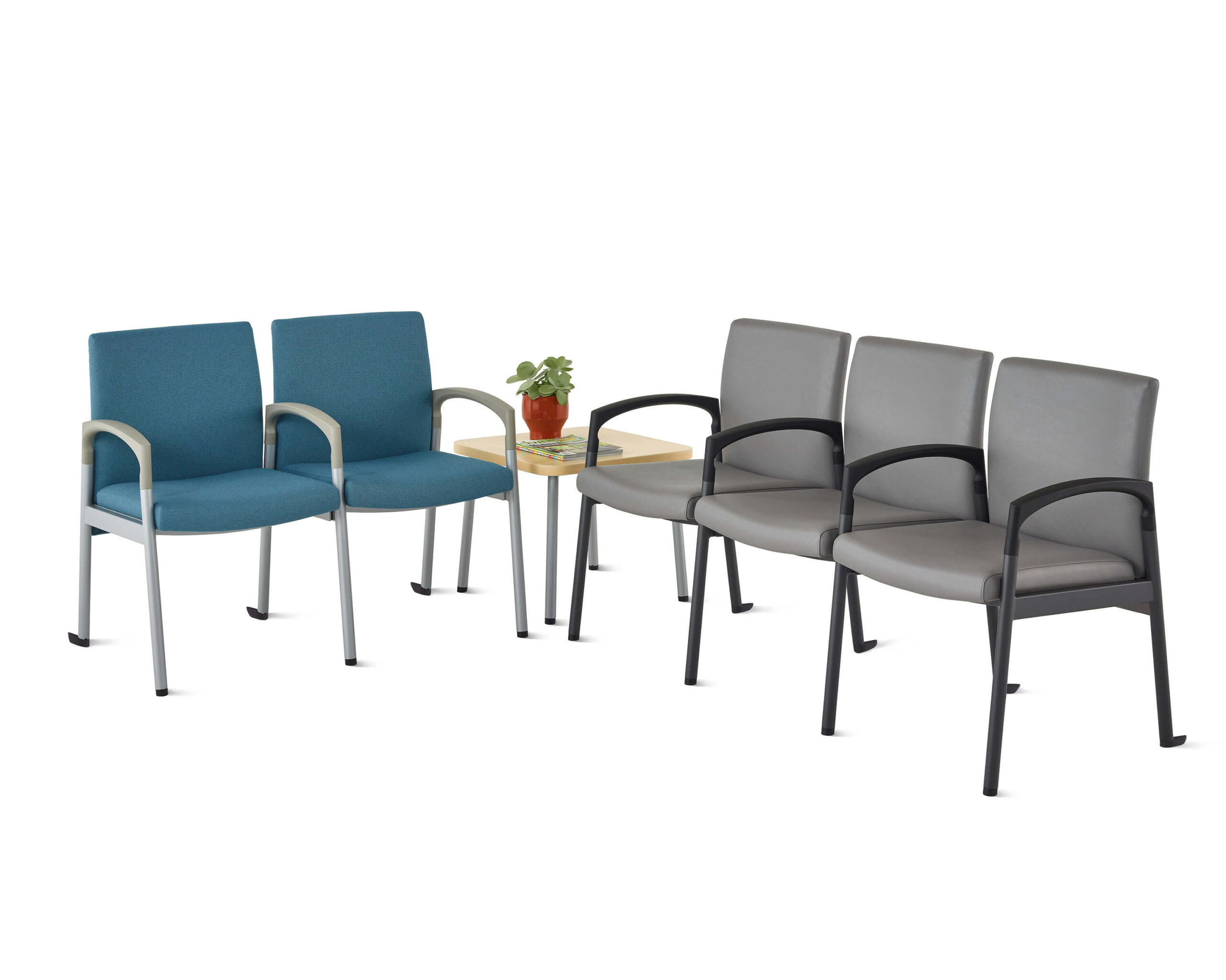 two sents of Valor Multiple Patient Seating featuring two and three assembled chairs