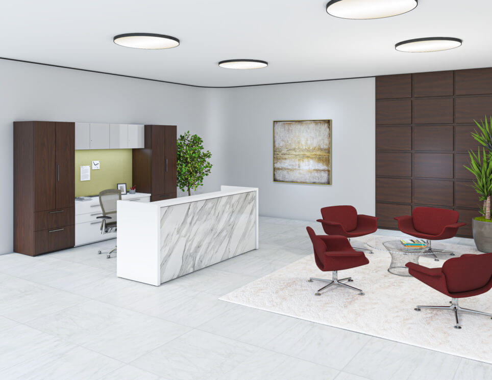 white top and marble front reff profiles administrative and reception stations