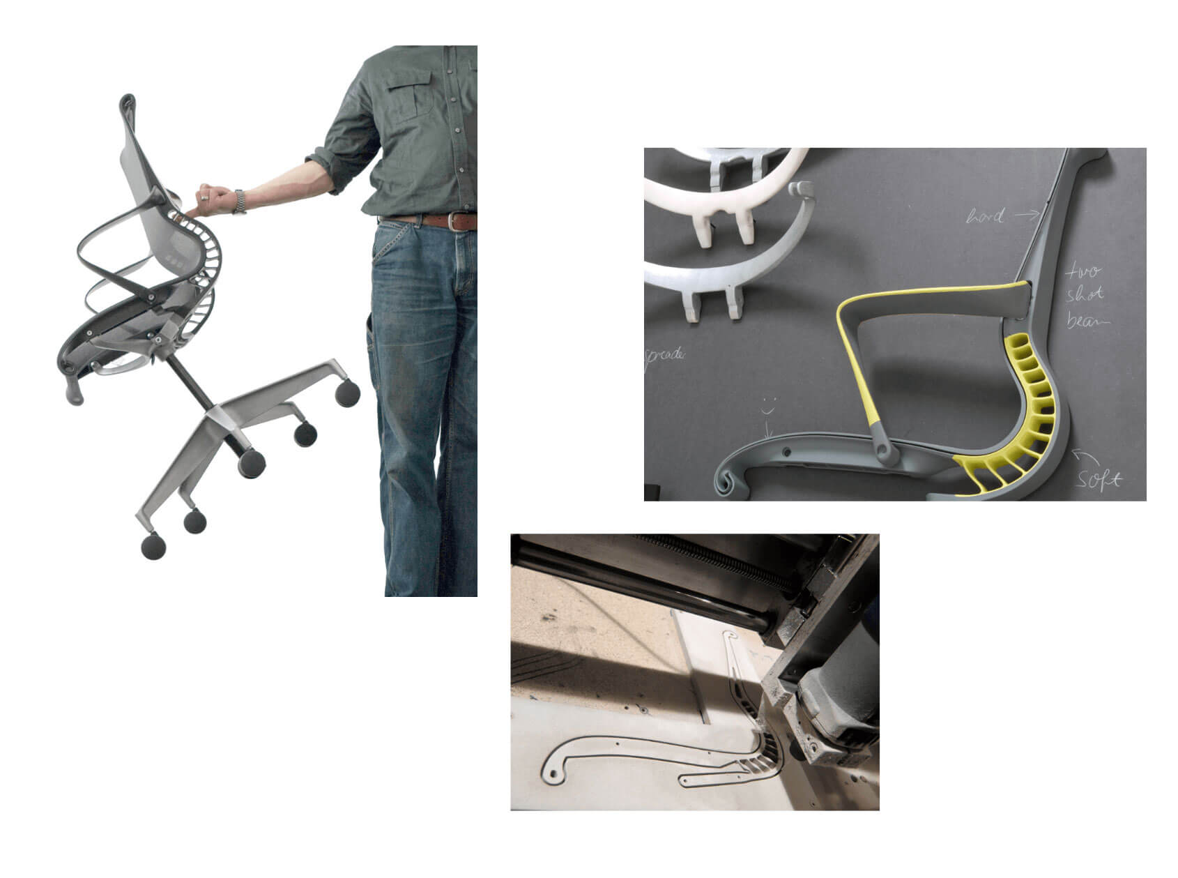 a collage of images of the setu chair refresh deshin and testing