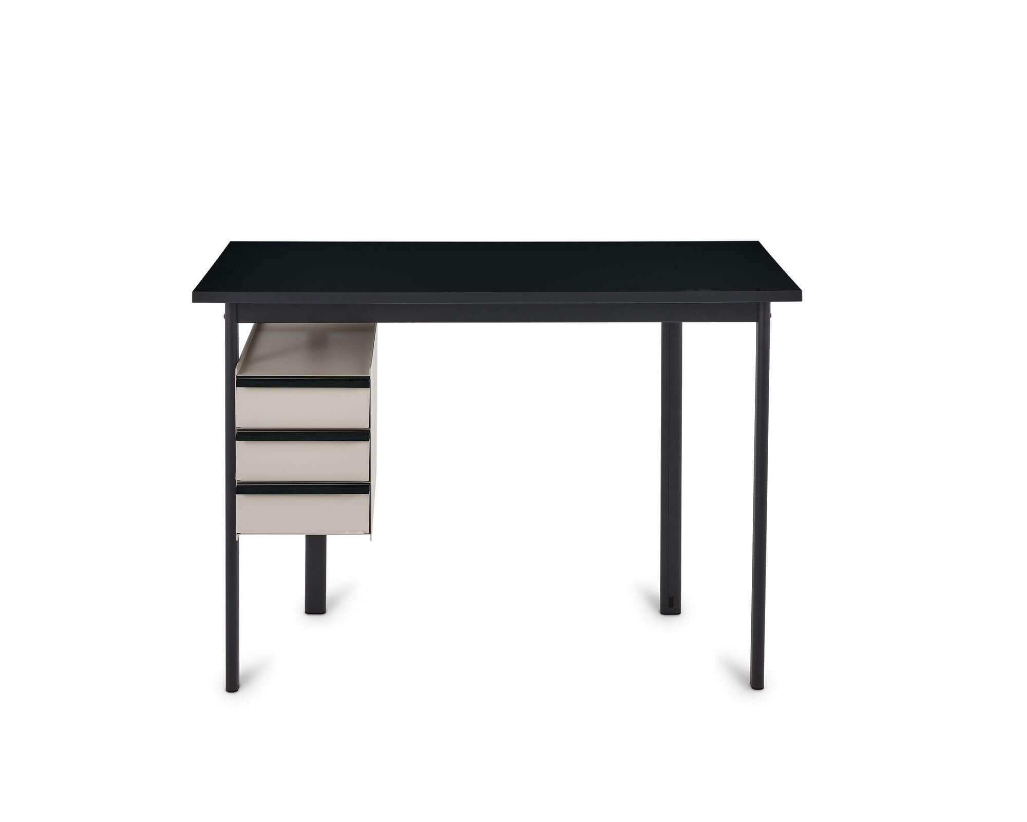 the front side of a Mode Wooden Top Desk in a white room