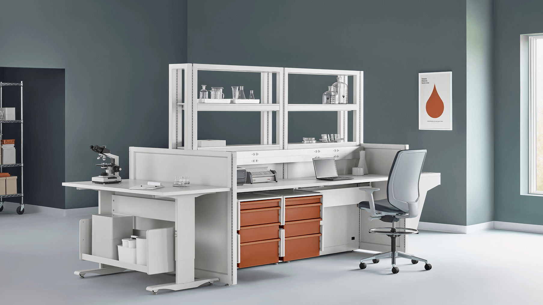 A medical laboratory featuring antimicrobial coated medical furniture in sydney